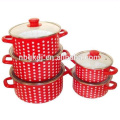 Set de utensilios de cocina de 5 pcs Enamelware Chefmate con tapa de vidrio